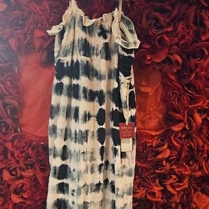 Poof Girl NWT Black and Gray Tie-Dye Maxi Dress Size Medium